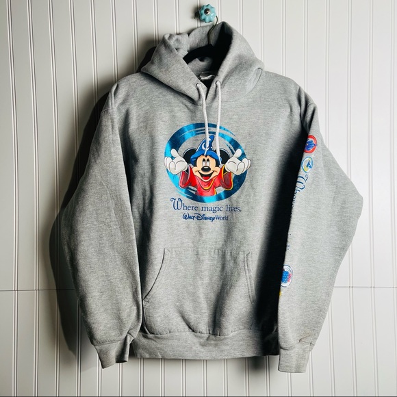 Disney world Mickey Mouse sorcerer hooded sweatshirt unisex size medium - Picture 1 of 9